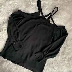 LOFT Cold Shoulder Halter Neck Long Sleeve Top